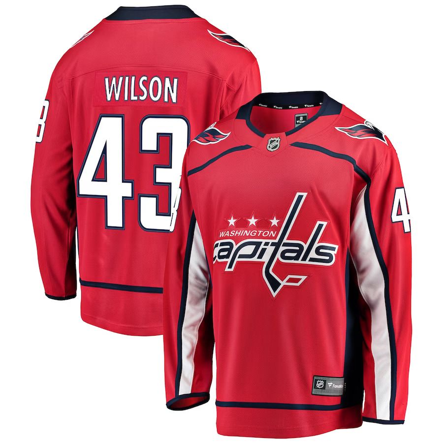 Men Washington Capitals 43 Tom Wilson Fanatics Branded Red Home Breakaway Player NHL Jersey